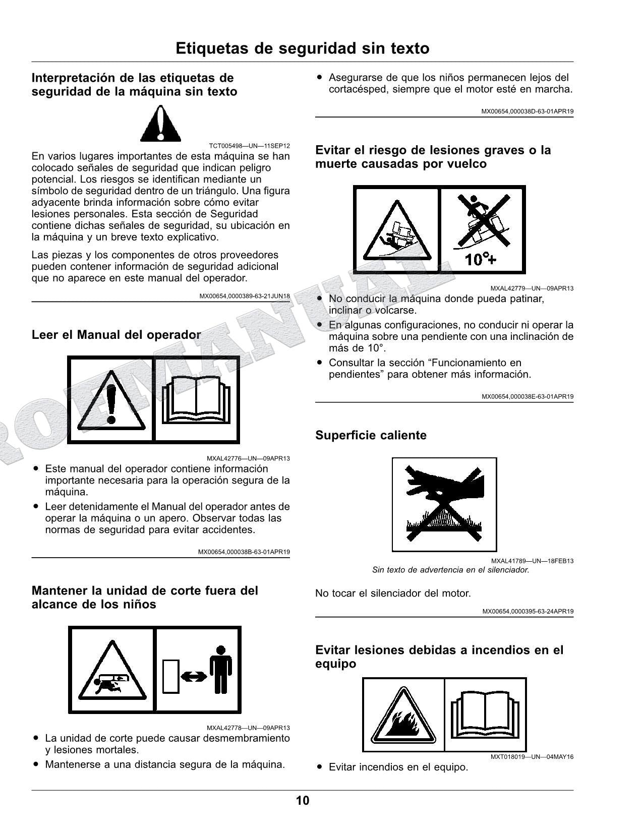 John Deere X750 X754 X758 Tractor Manual del Operador Español SN 090001-