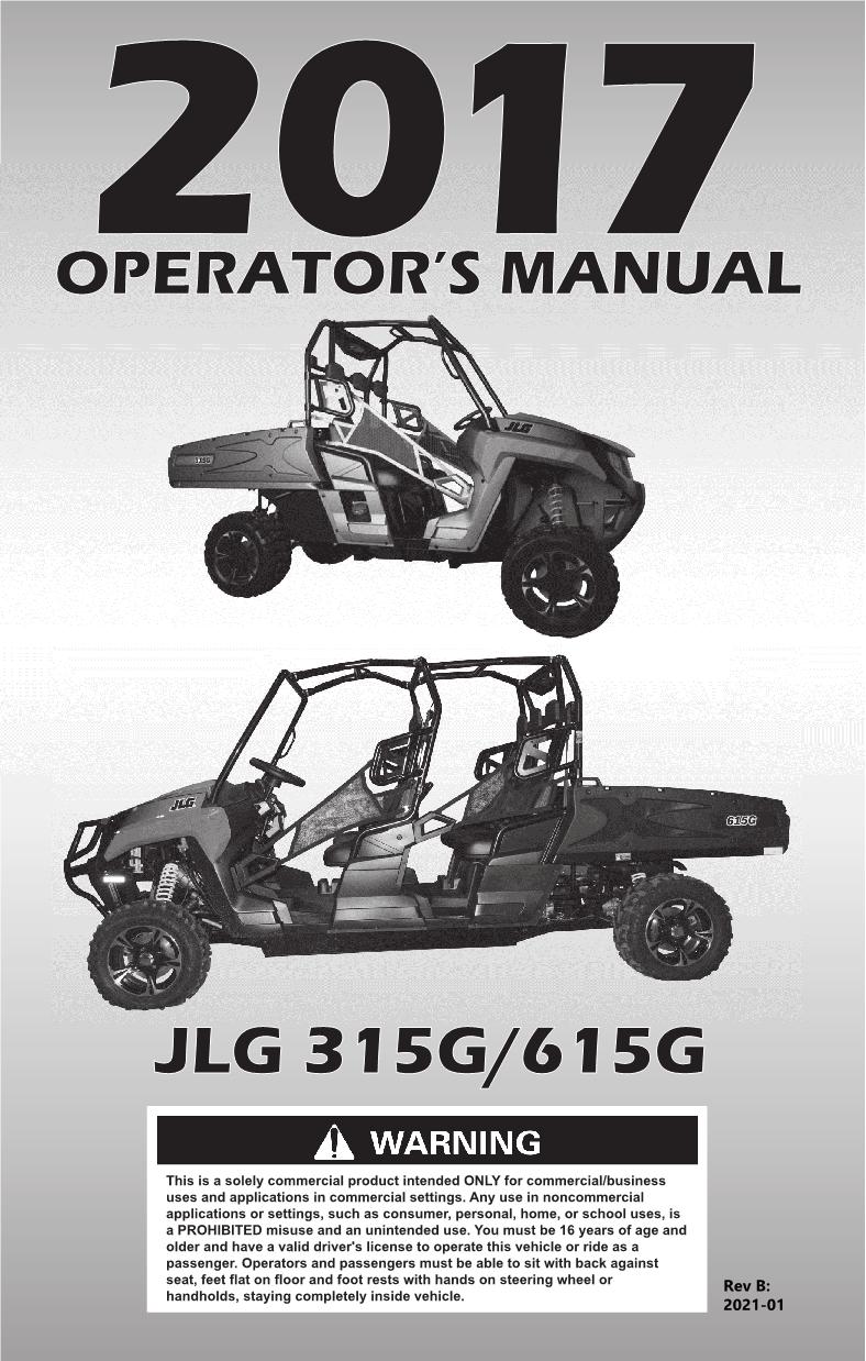 Manual del operador de mantenimiento y operación de UTV JLG 315G 615G