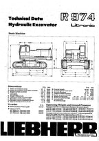Liebherr R974 Litronic Excavator Operators manual serial 242-.344; 297-.344