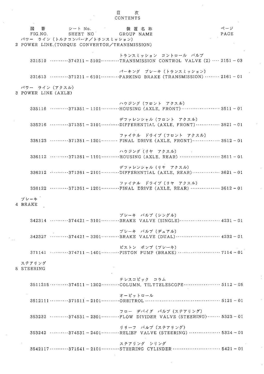 Hitachi FL345 Wheel Loader Equipment Component Parts Catalog Manual