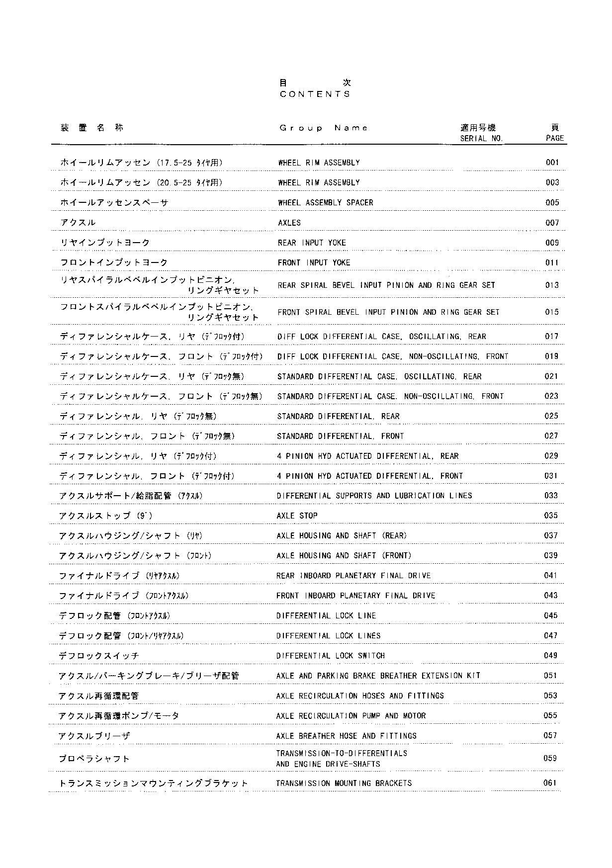 Hitachi LX120-5 Wheel Loader Parts Catalog Manual SN 003101-up