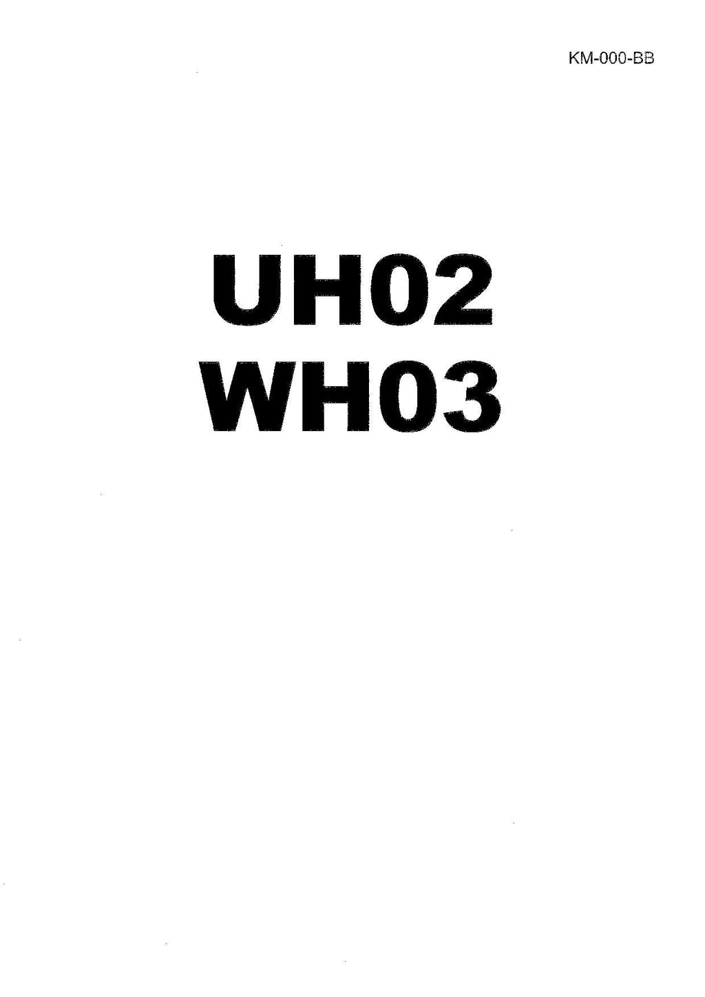 HITACHI UH02 WH03 Excavator Service Manual