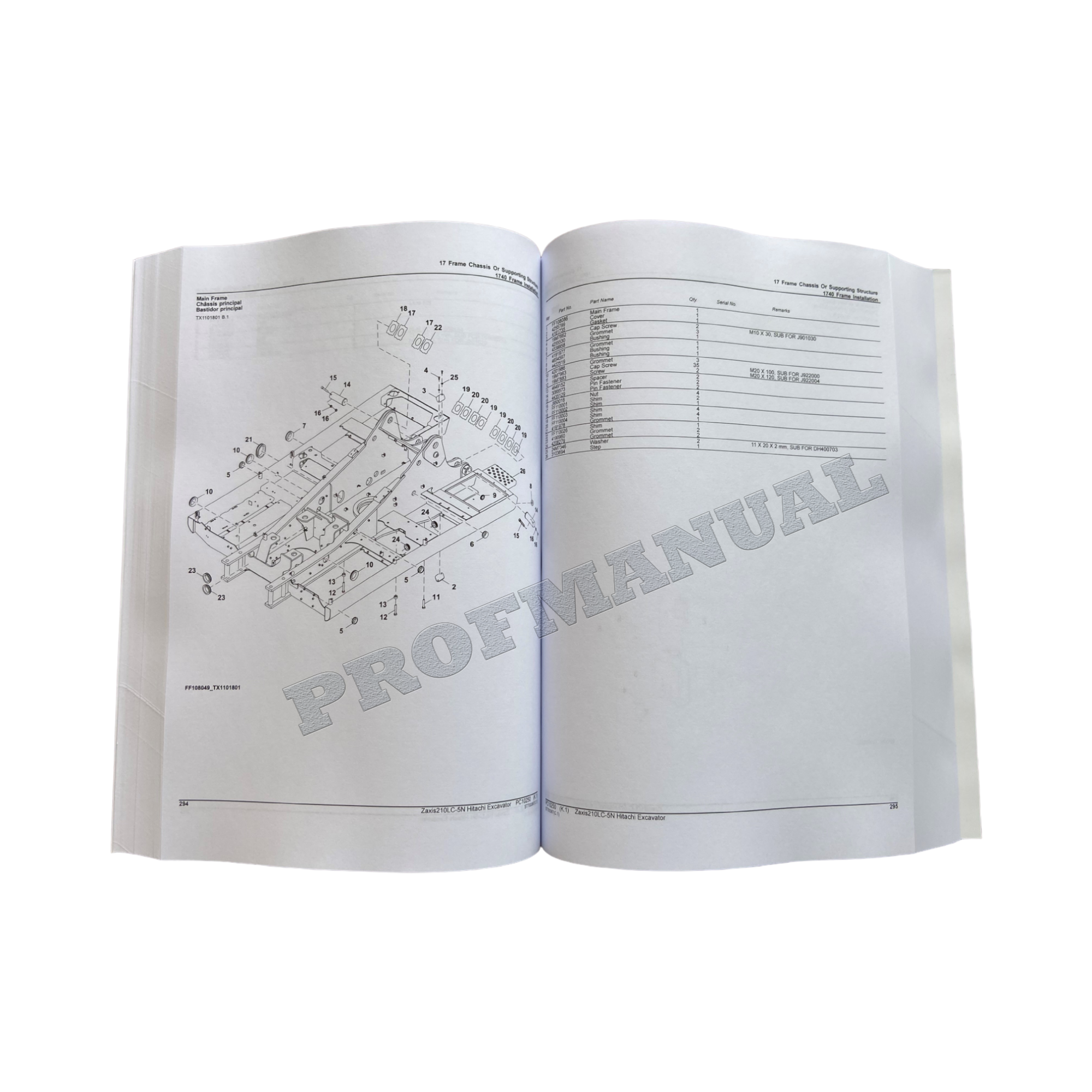 Hitachi ZAXIS 210-5N ZAXIS 210LC-5N excavator parts catalog manual