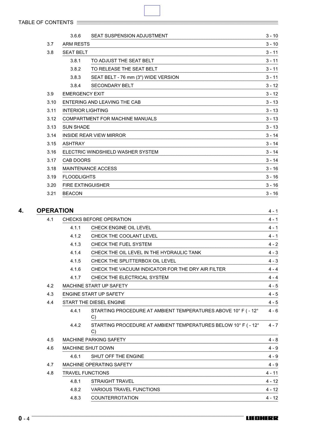 Liebherr LR611 CRAWLER LOADER Operators manual