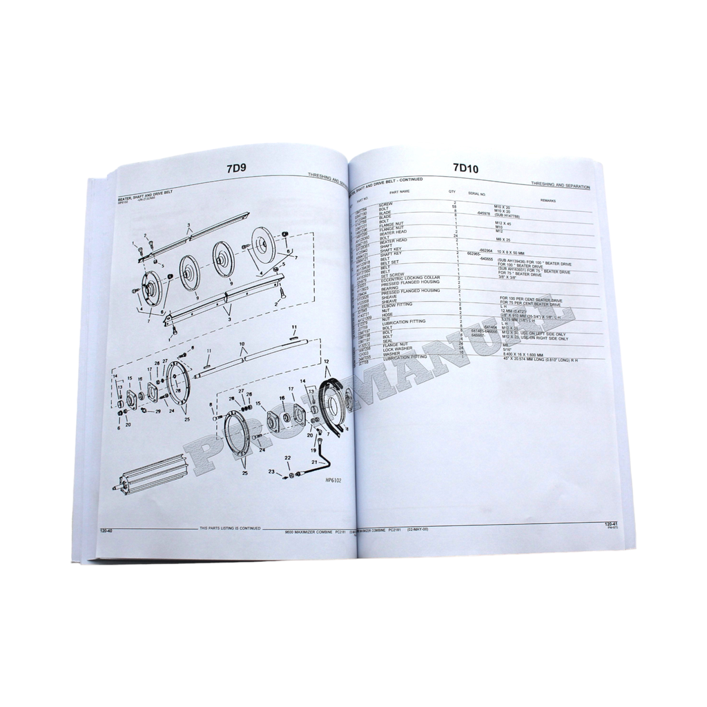 CATÁLOGO DE PIEZAS DE LA COSECHADORA JOHN DEERE 9600 MAXIMIZER + ¡BONIFICACIÓN!
