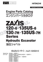 HITACHI ZX120-6 ZX135US-6 Series ISUZU 4JJ1-XASA12 Engine Parts Catalog Manual