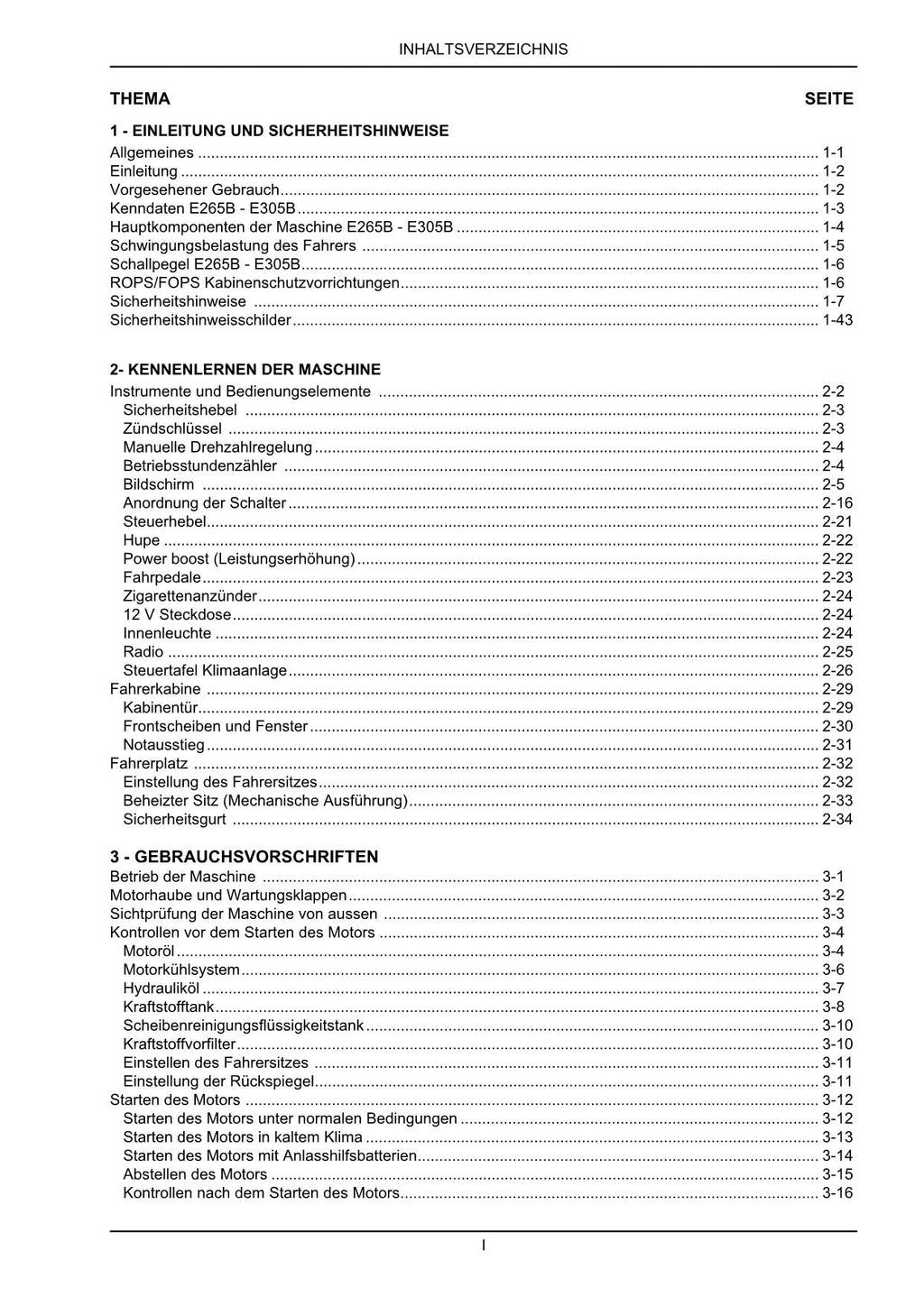 New Holland E265B E305B Bagger Betriebsanleitung