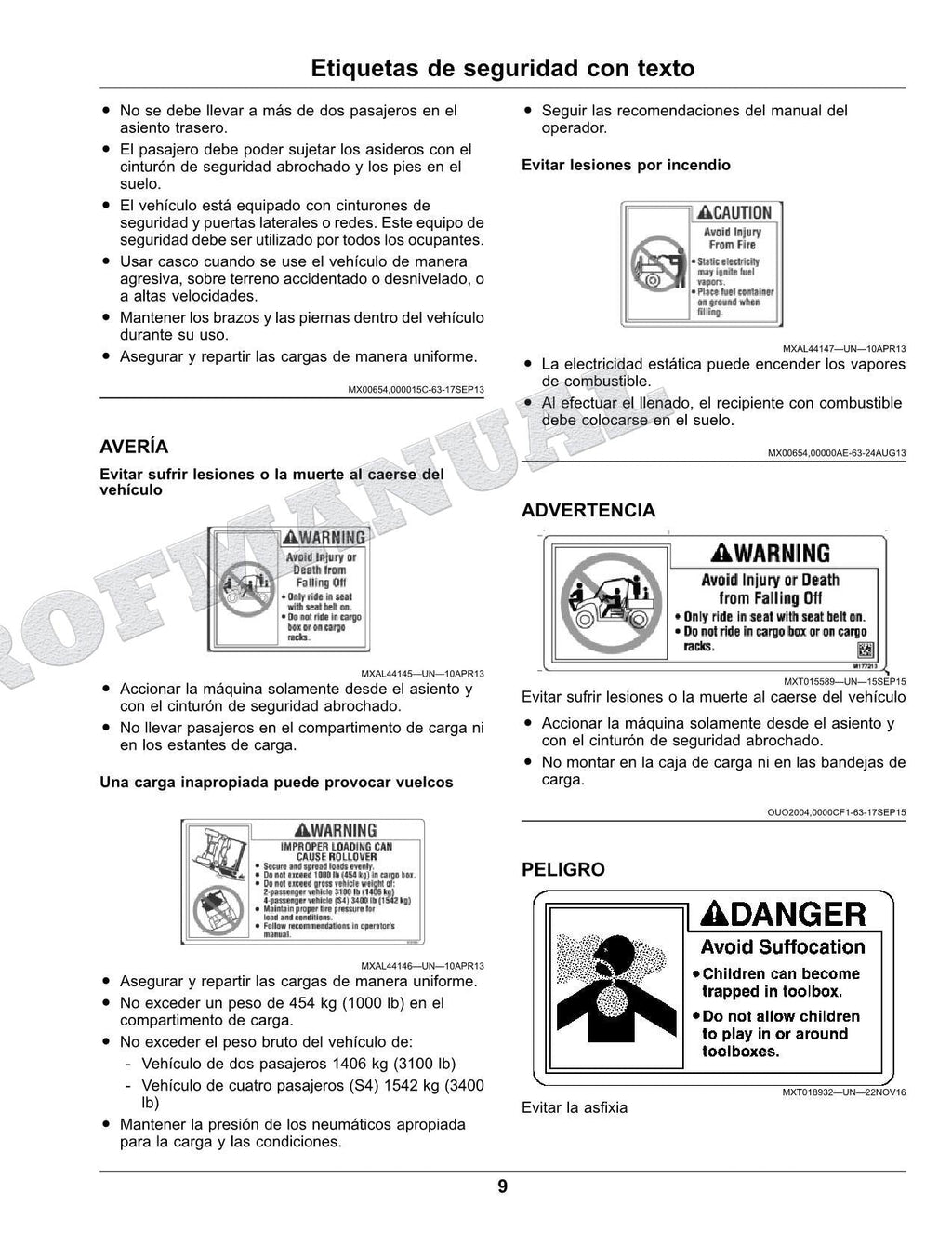 John Deere XUV825M S4 cocodrilo Manual del Operador Español OMUC23886