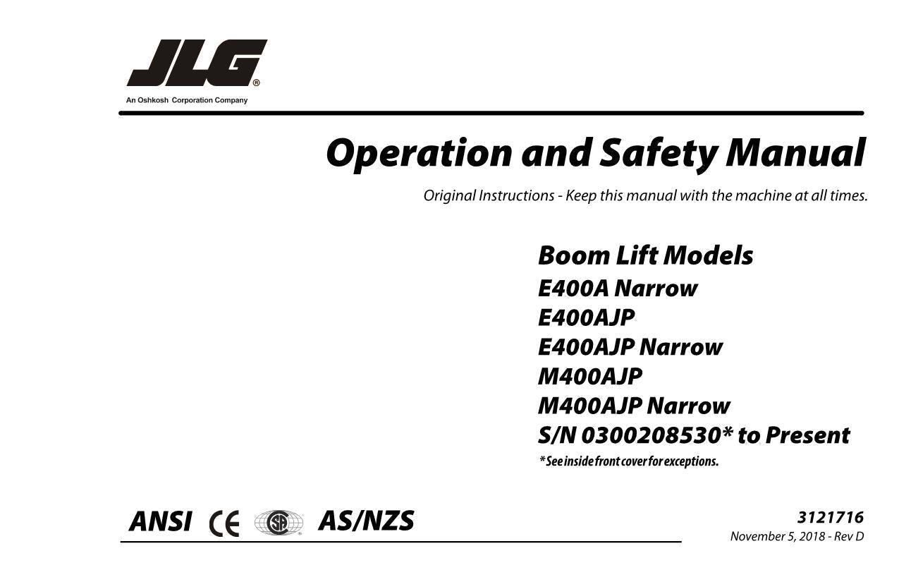 Manual del operador del elevador de pluma angosta JLG E400AJP E400A M400AJP