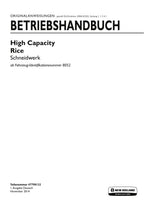 New Holland High Capacity Rice Schneidwerk Betriebsanleitung Ab 8052