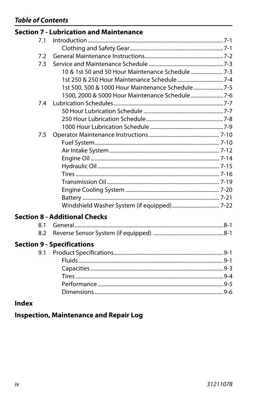 Manual del operador de mantenimiento y operación del manipulador telescópico JLG G15-44A