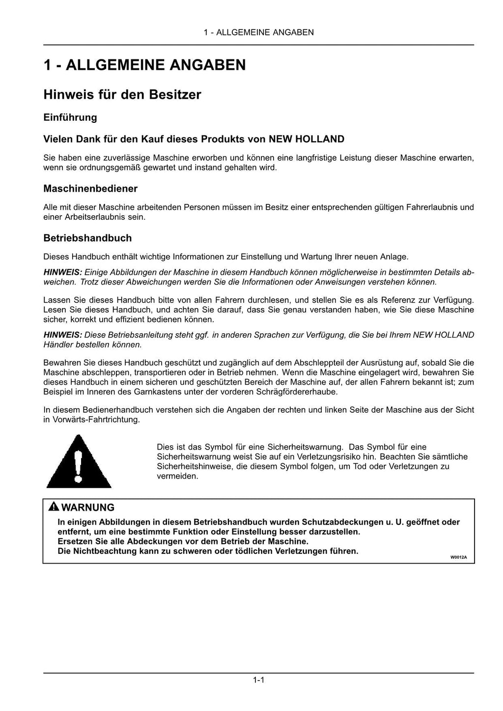 New Holland BC5060 BC5070 Quaderballenpresse Betriebsanleitung 48139965