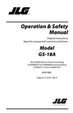 Manual del operador de mantenimiento y operación del manipulador telescópico JLG G5-18A 31211321