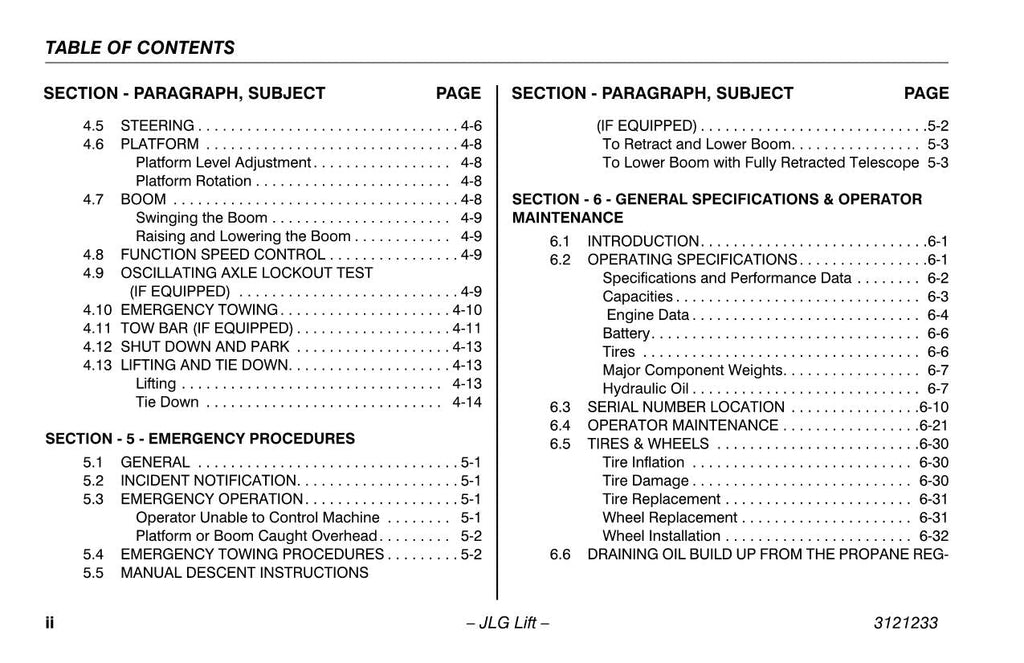 JLG 680S Boom Lift Maintenance Operation Operators Manual 3121233