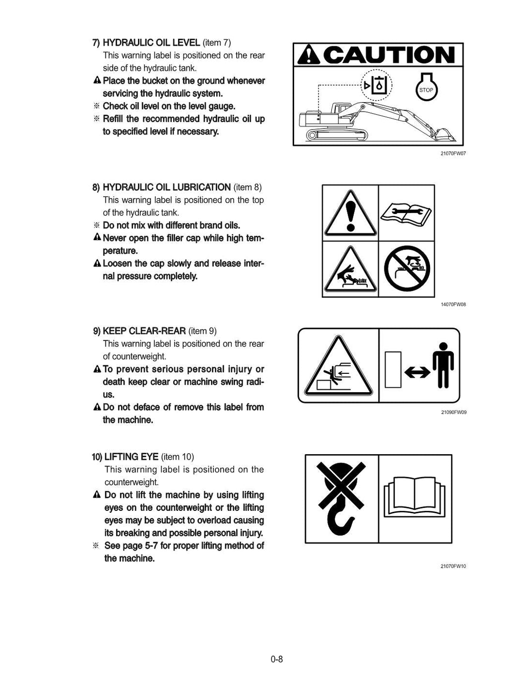Manual de mantenimiento del operador de la excavadora sobre cadenas Hyundai HX210HD HX220HD