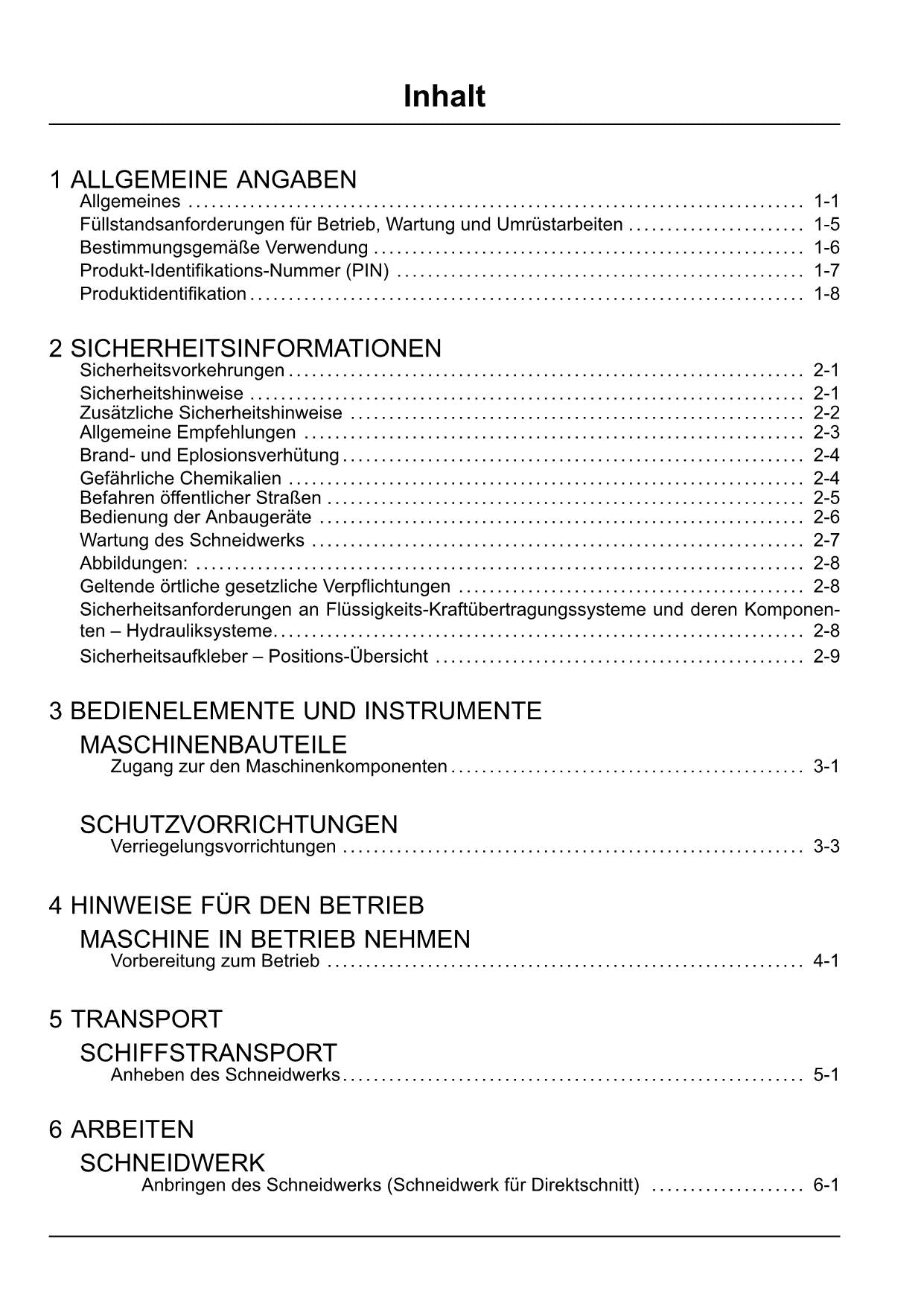 New Holland 600FDR Schneidwerk Betriebsanleitung Ab 6002