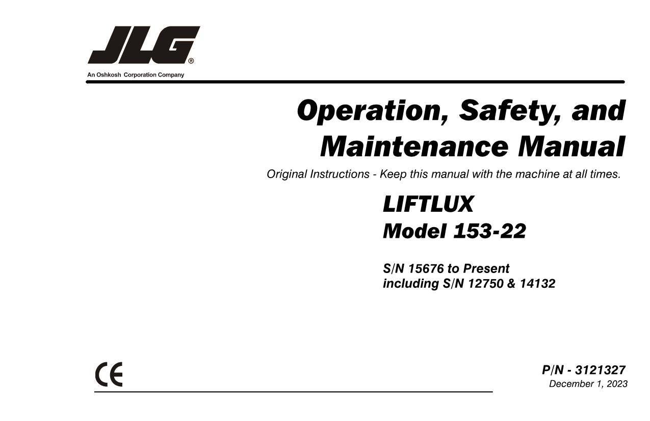 LIFTLUX 153-22 Scissor Lift Maintenance Operation Operators Manual 3121327