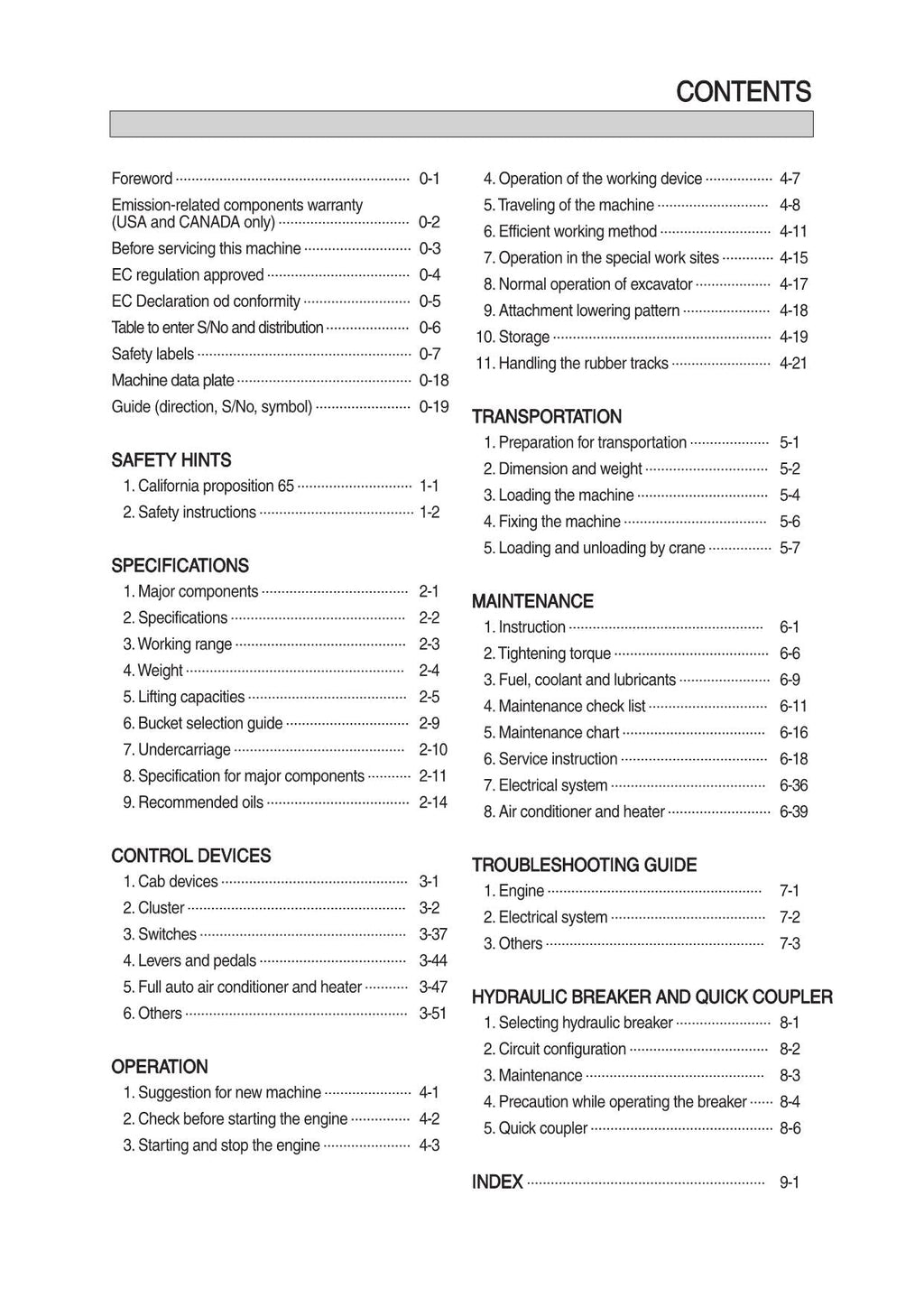 Hyundai HX65A CRAWLER EXCAVATOR Operators Maintenance Manual