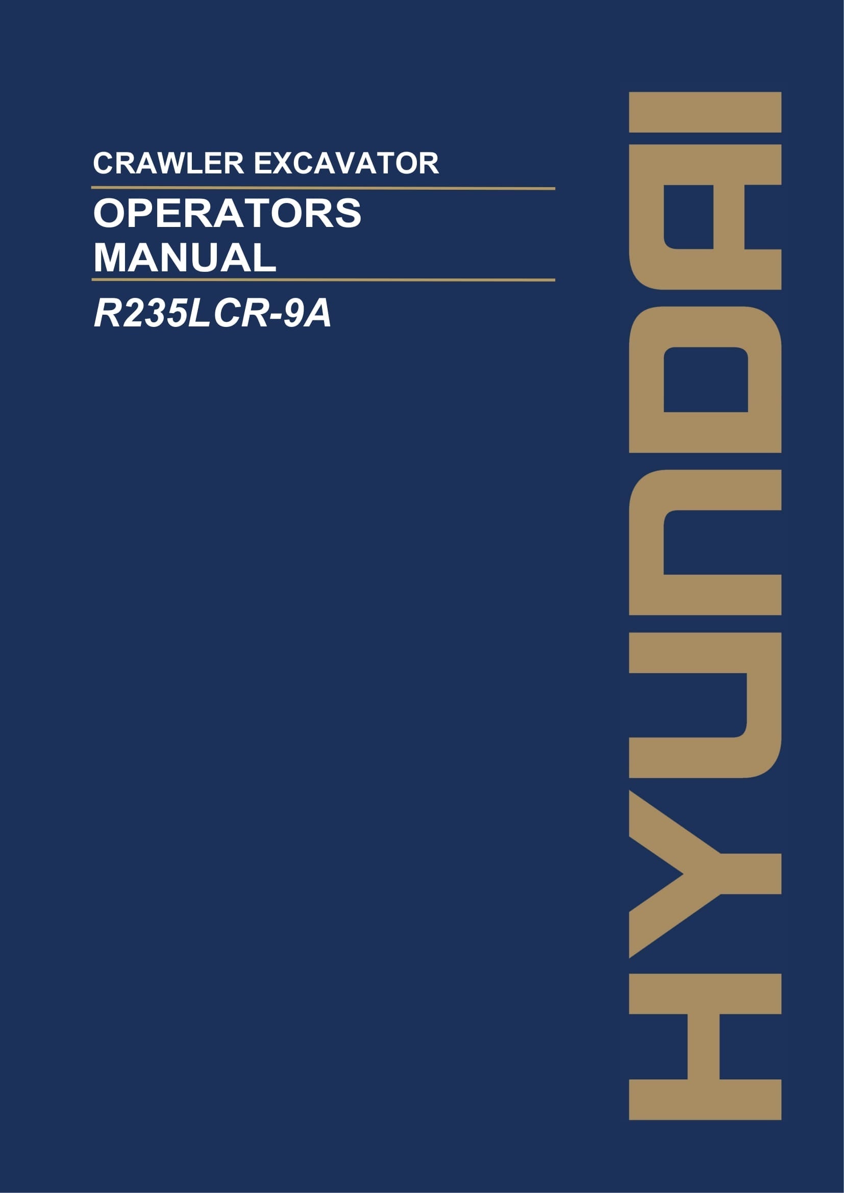 Manual de mantenimiento del operador de la excavadora sobre cadenas Hyundai R235LCR-9A