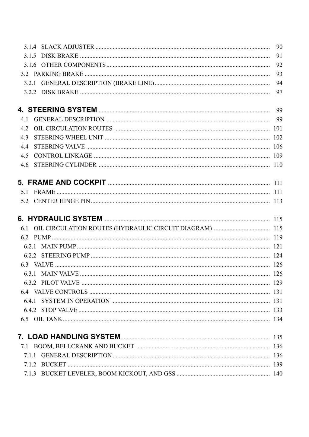 Hitachi LX300-7 LX360E Wheel Loader Technical Manual +Schematics