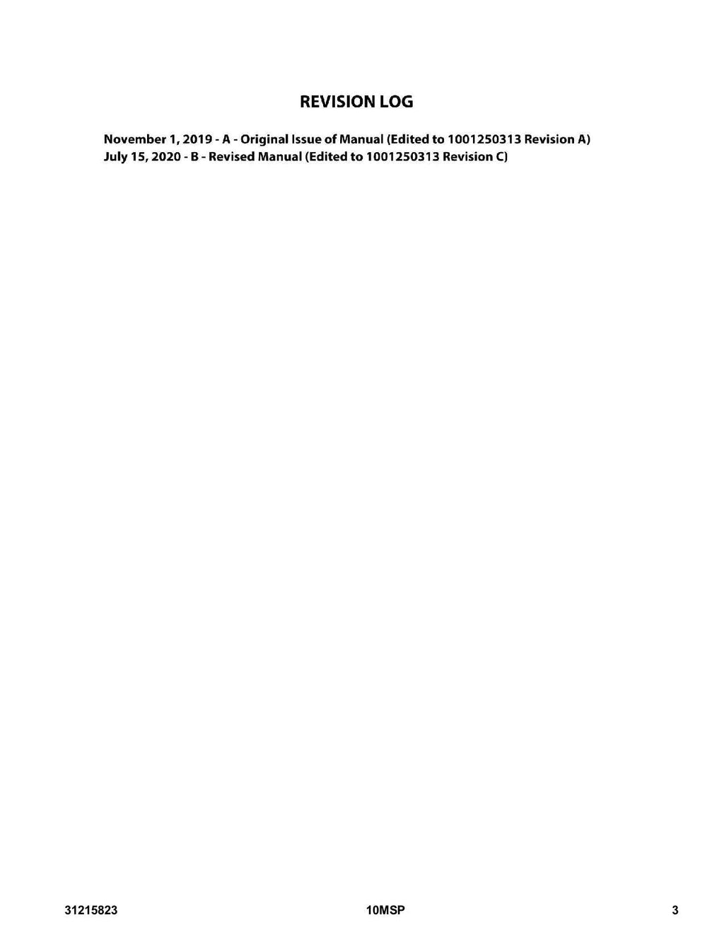 JLG 10MSP Vertical Mast Parts Catalog Manual 31215823