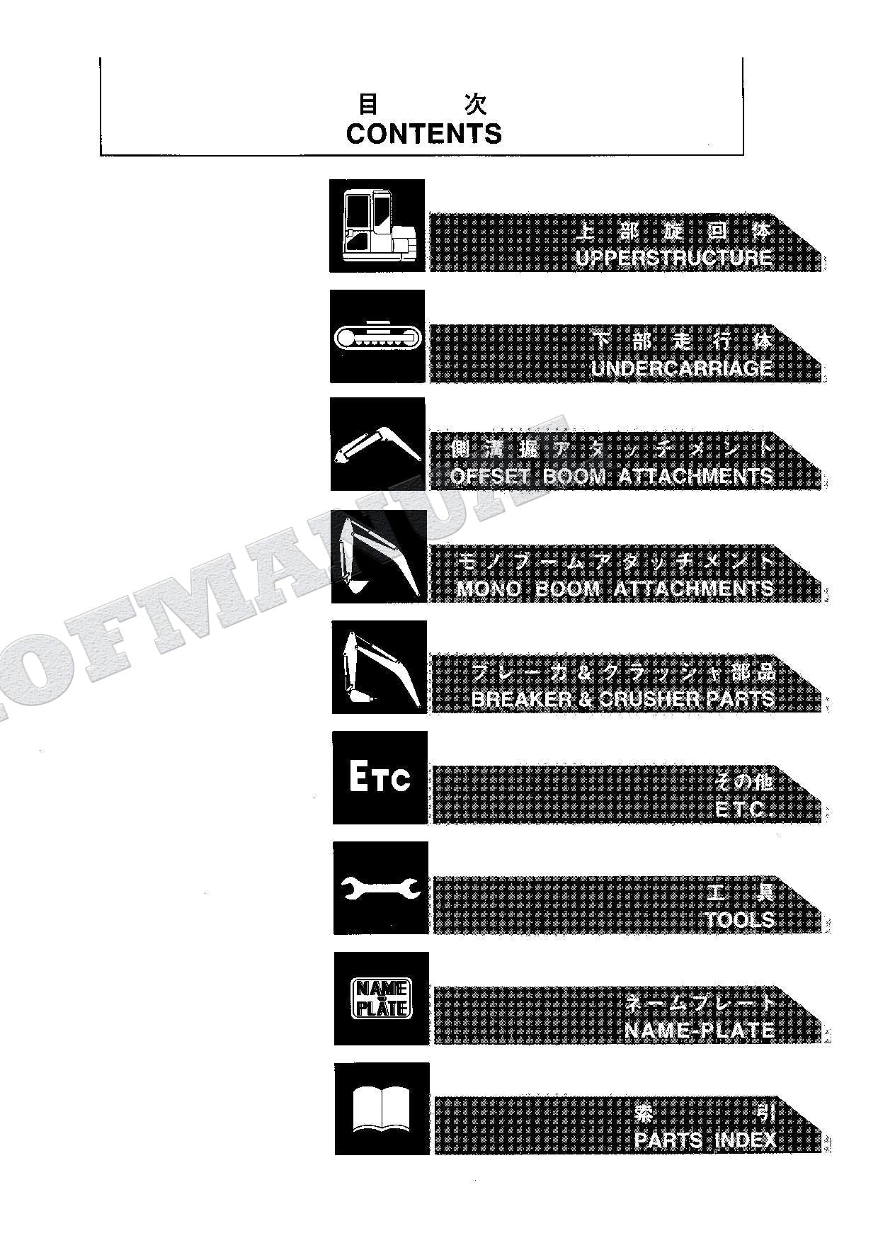 HITACHI EX75UR-5 EX75US-5 Excavator Parts Catalog Manual
