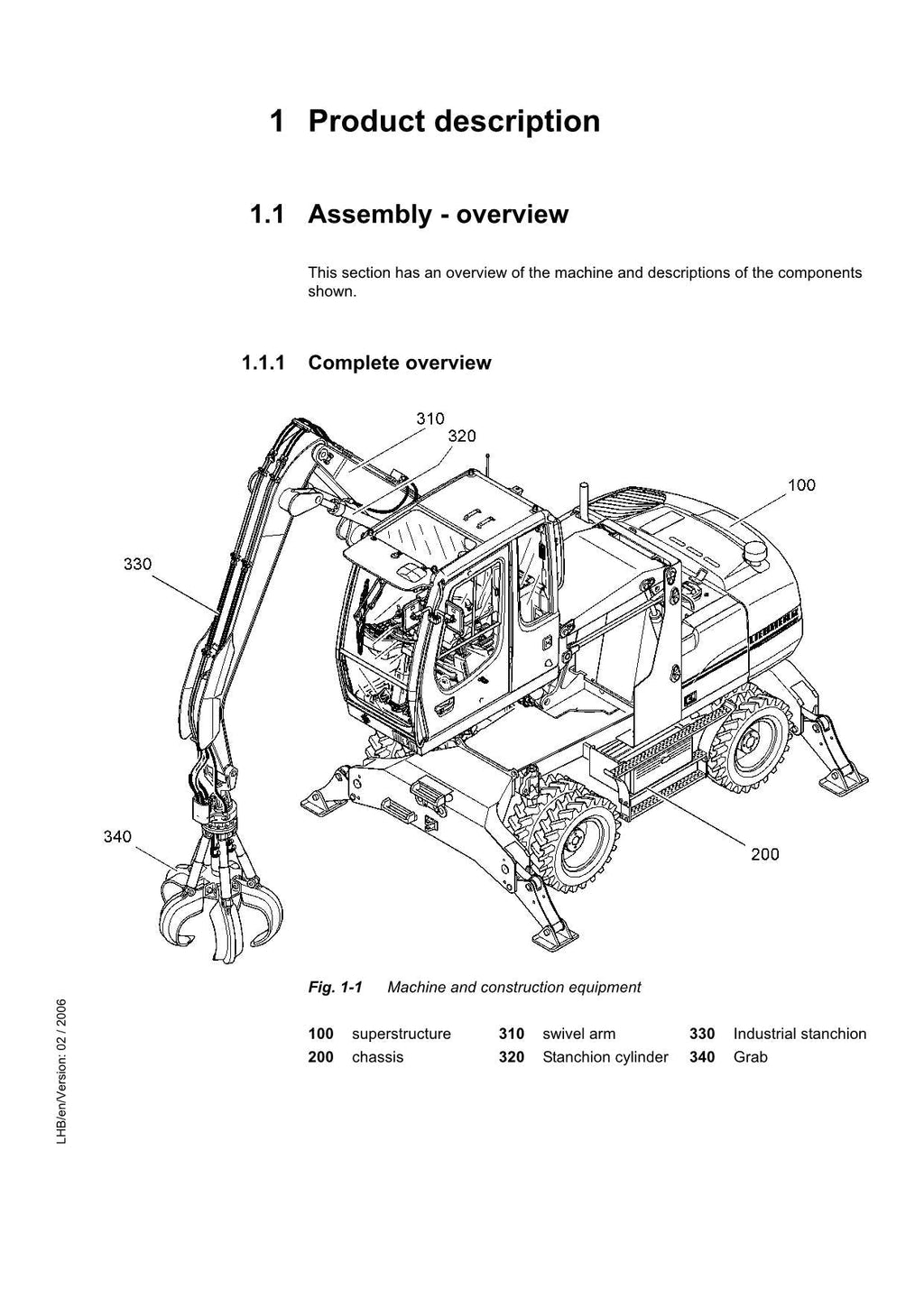 Liebherr A316 Litronic Industrie Excavator  Operators manual
