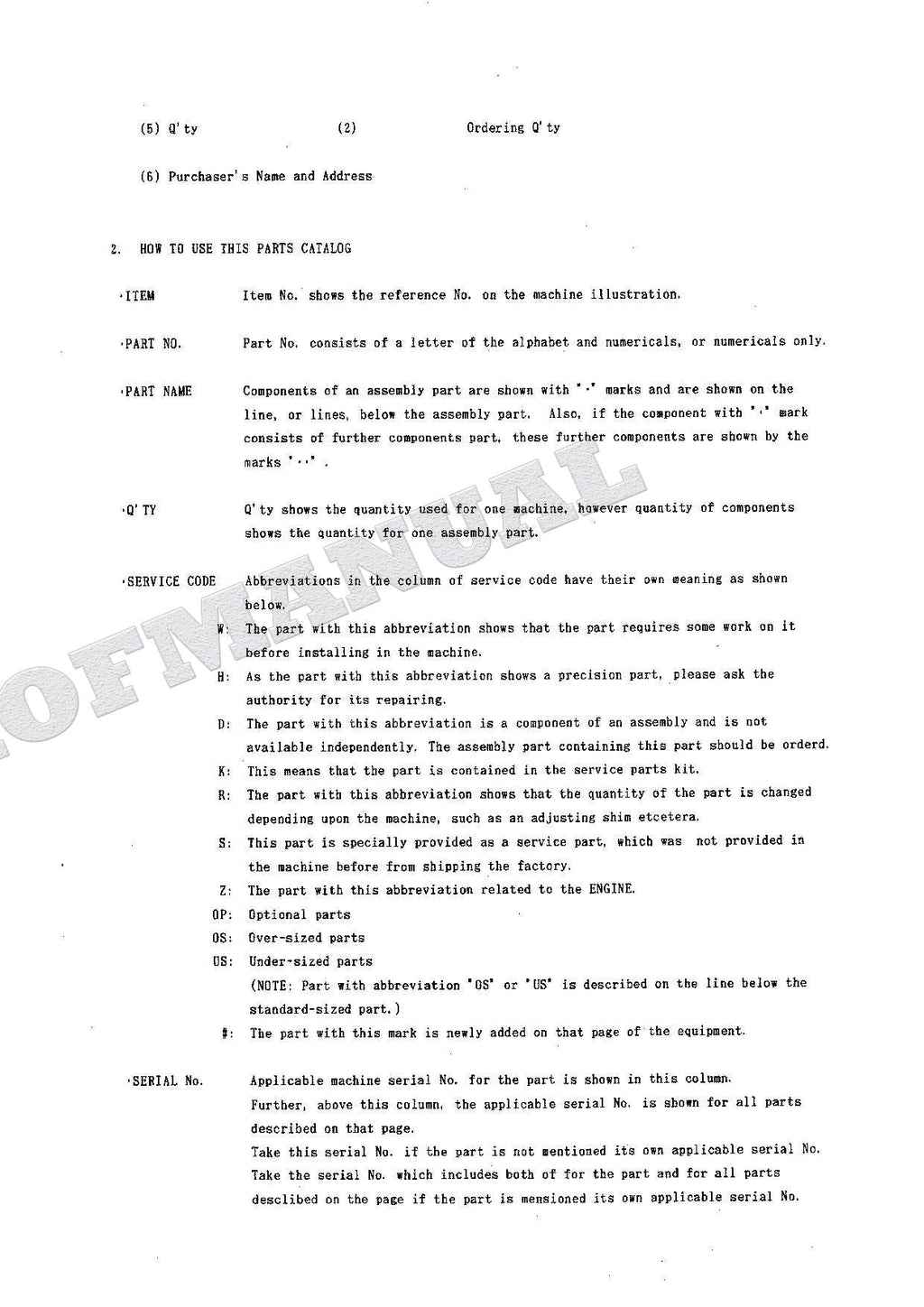 HITACHI EX100-2 Excavator Parts Catalog Manual SN 30001-
