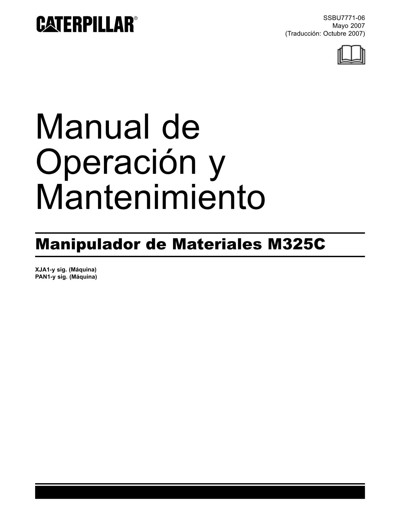 Caterpillar M325C Manipulador de materiales Manual de Operación y Mantenimiento