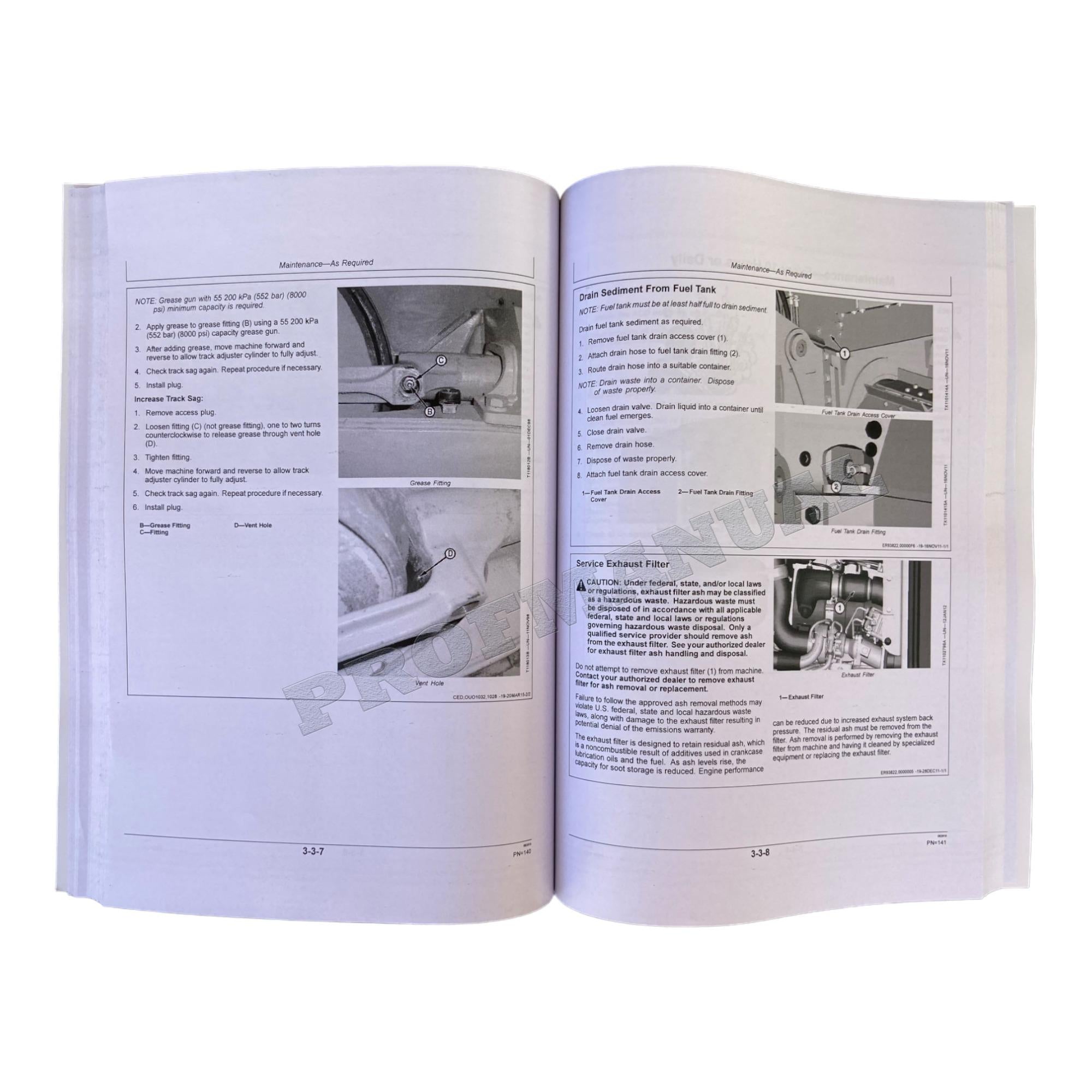 Manual del operador de la topadora sobre cadenas Jonh Deere 550K y 650K + ¡Extra! OMT288826 
