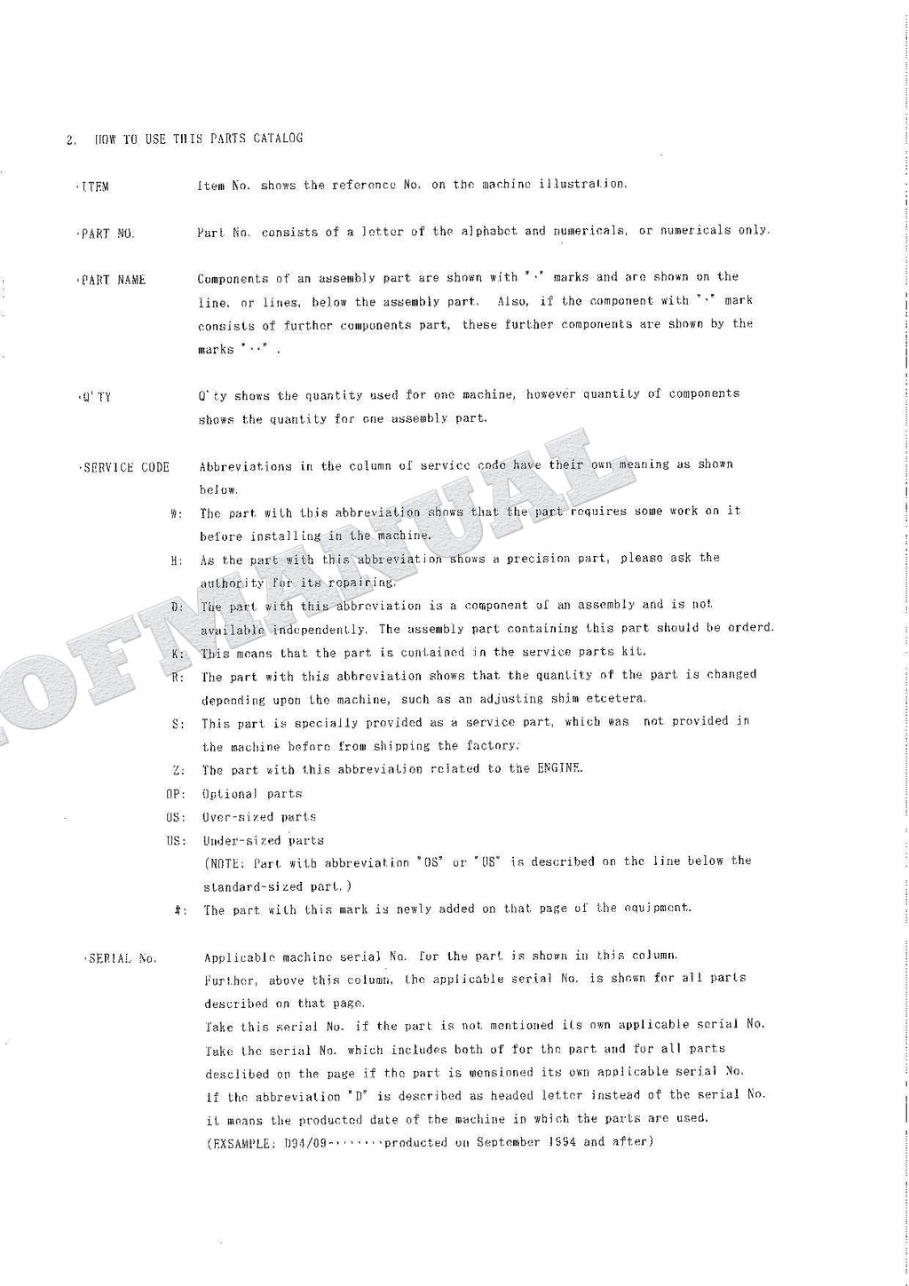 HITACHI EX60LCK-3 Excavator Parts Catalog Manual SN 25001-
