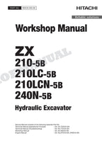 HITACHI ZX210-5B ZX210LC-5B Excavator Repair Service  Workshop Manual