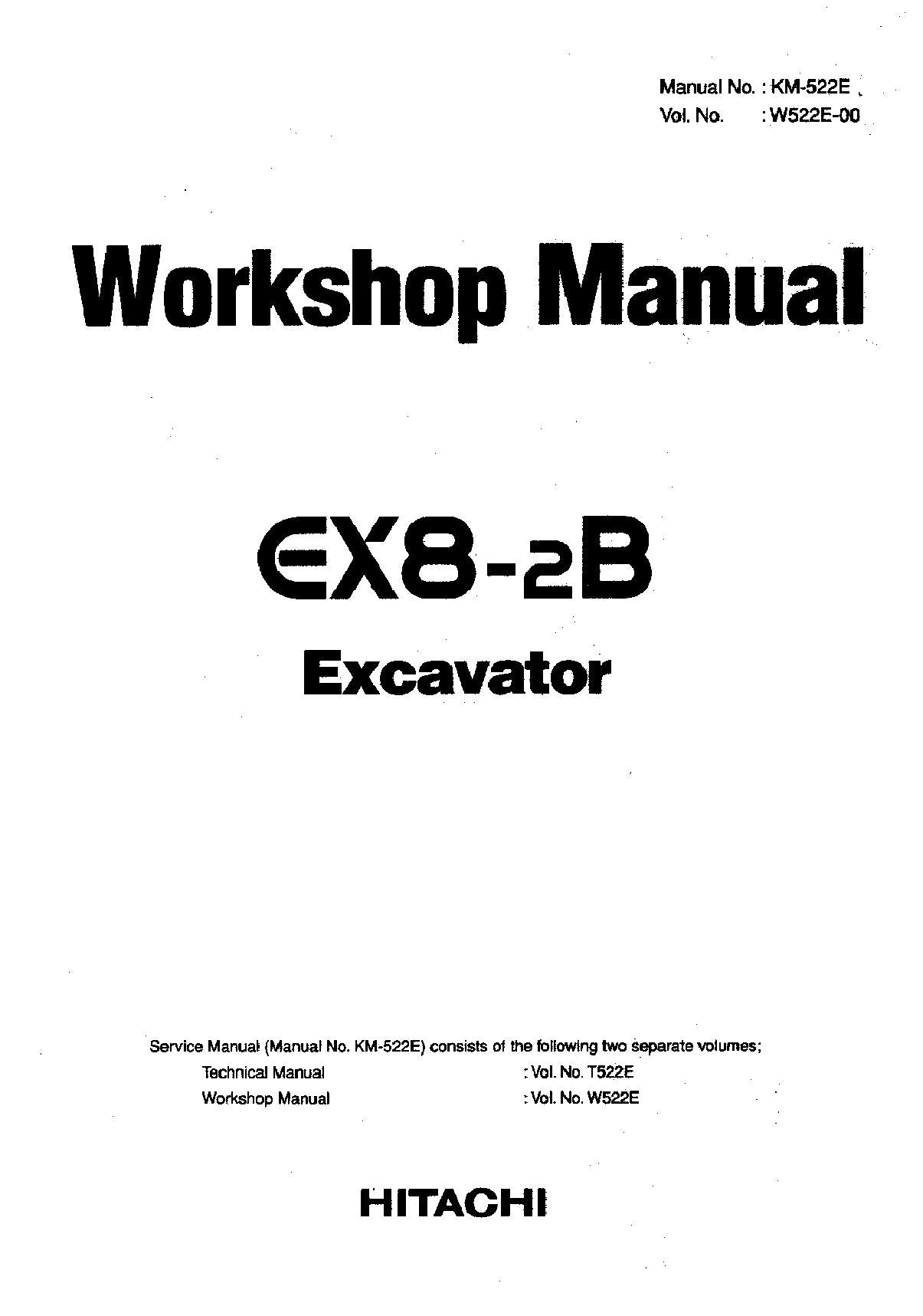 Manual de servicio y reparación del taller de la excavadora Hitachi EX8-2B