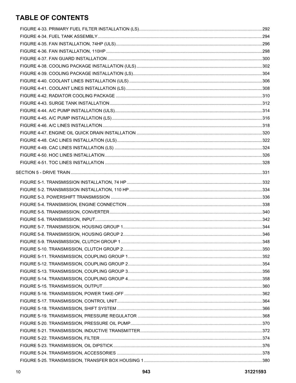 JLG 943 Telehandler Parts Catalog Manual 31221593