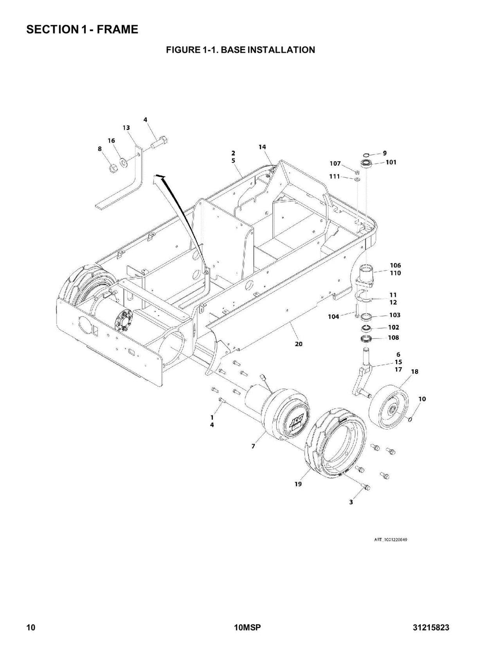 JLG 10MSP Vertical Mast Parts Catalog Manual 31215823
