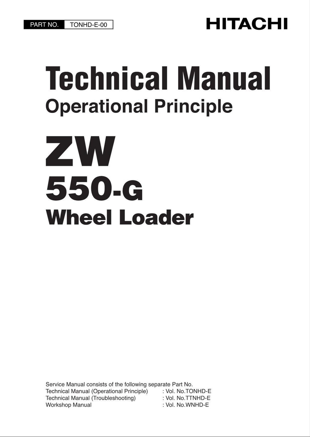 Hitachi ZW550-G Wheel Loader Technical Manual Operational Principle