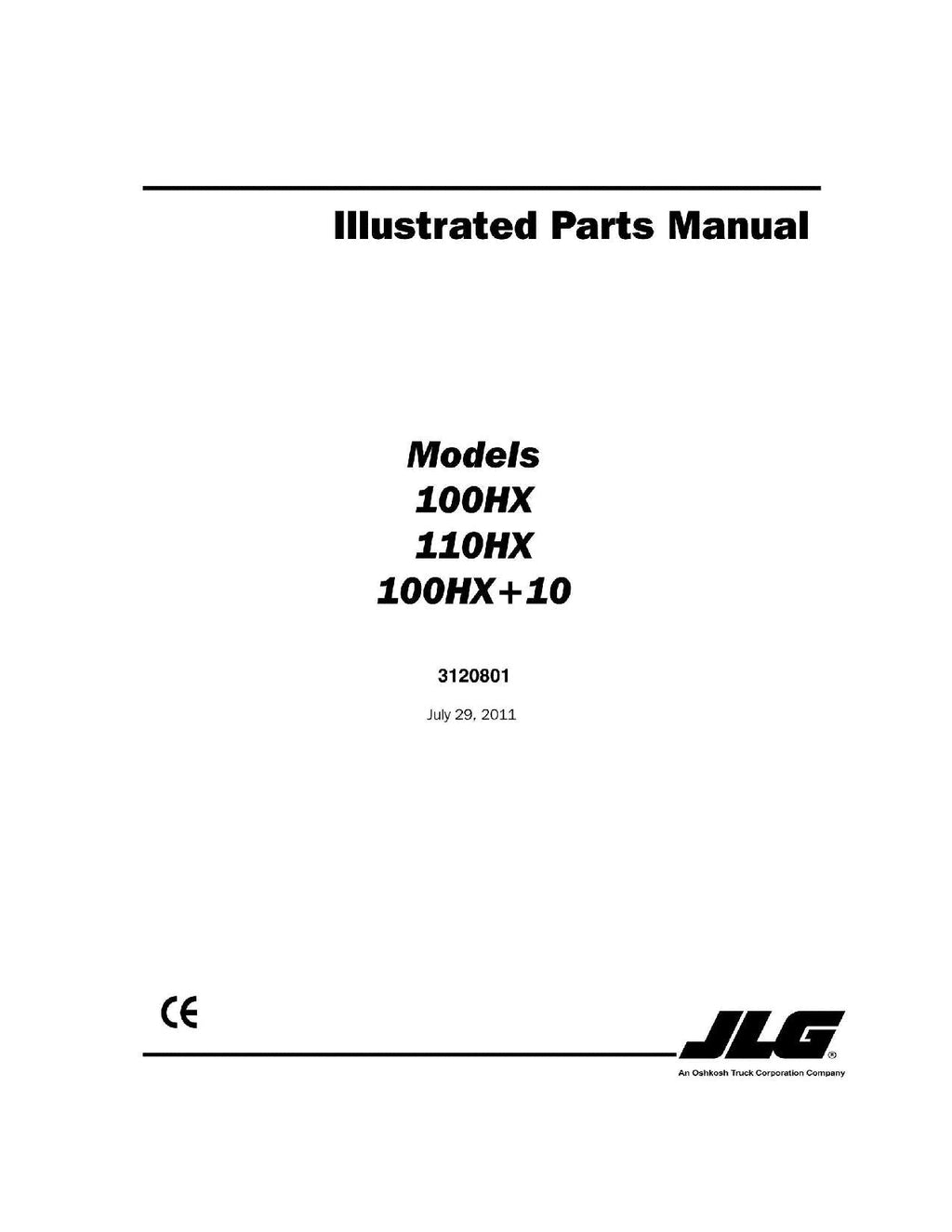 Manual del catálogo de piezas del elevador de pluma JLG 100HX 100HX+10 110HX