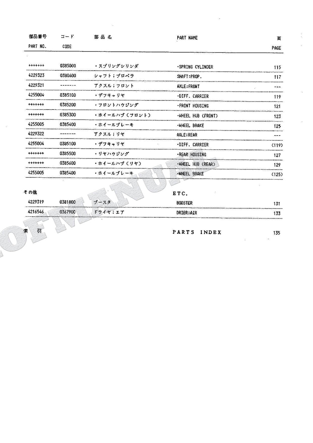 HITACHI EX60WD Equipment Component Excavator Parts Catalog Manual