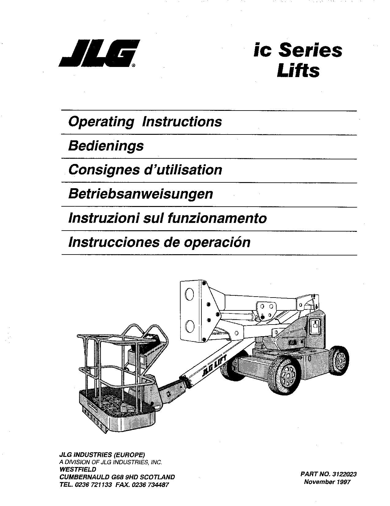Manual del operador de mantenimiento y operación de plataformas elevadoras JLG 40ic 45ic EN FR DE IT ES
