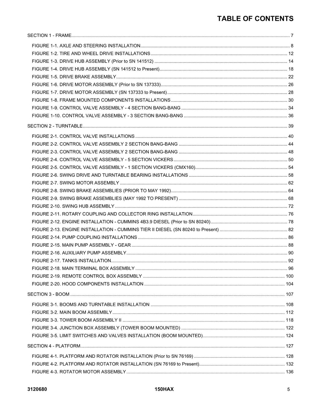 JLG 150HAX Boom Lift Parts Catalog Manual 3120680