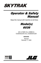 SKYTRAK 6036 Telehandler Maintenance Operation Operators Manual 8990468