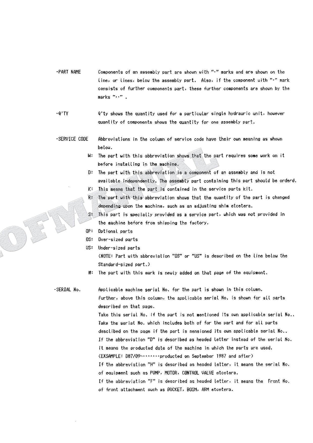 HITACHI EX100WD Equipment Component Excavator Parts Catalog Manual