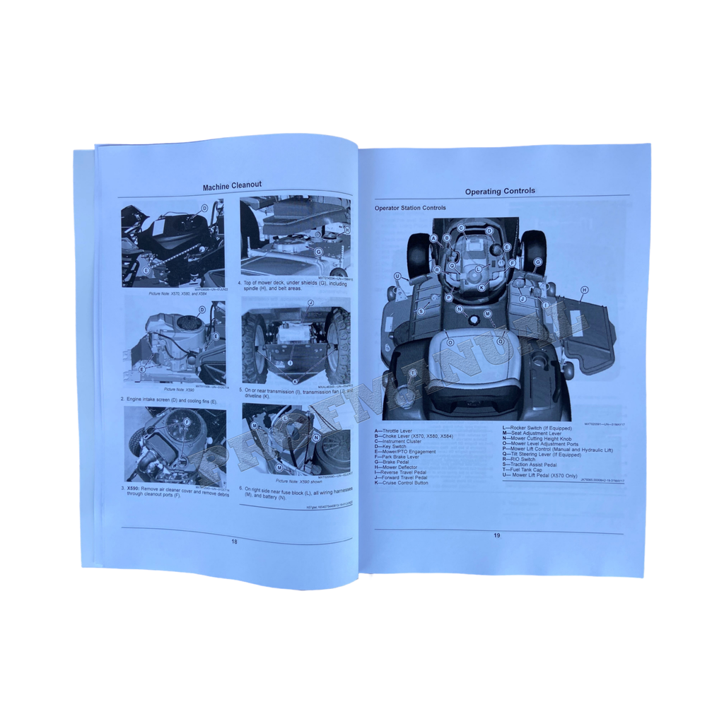 MANUAL DEL OPERADOR DEL TRACTOR JOHN DEERE X570 X580 X584 X590 + ¡BONIFICACIÓN!