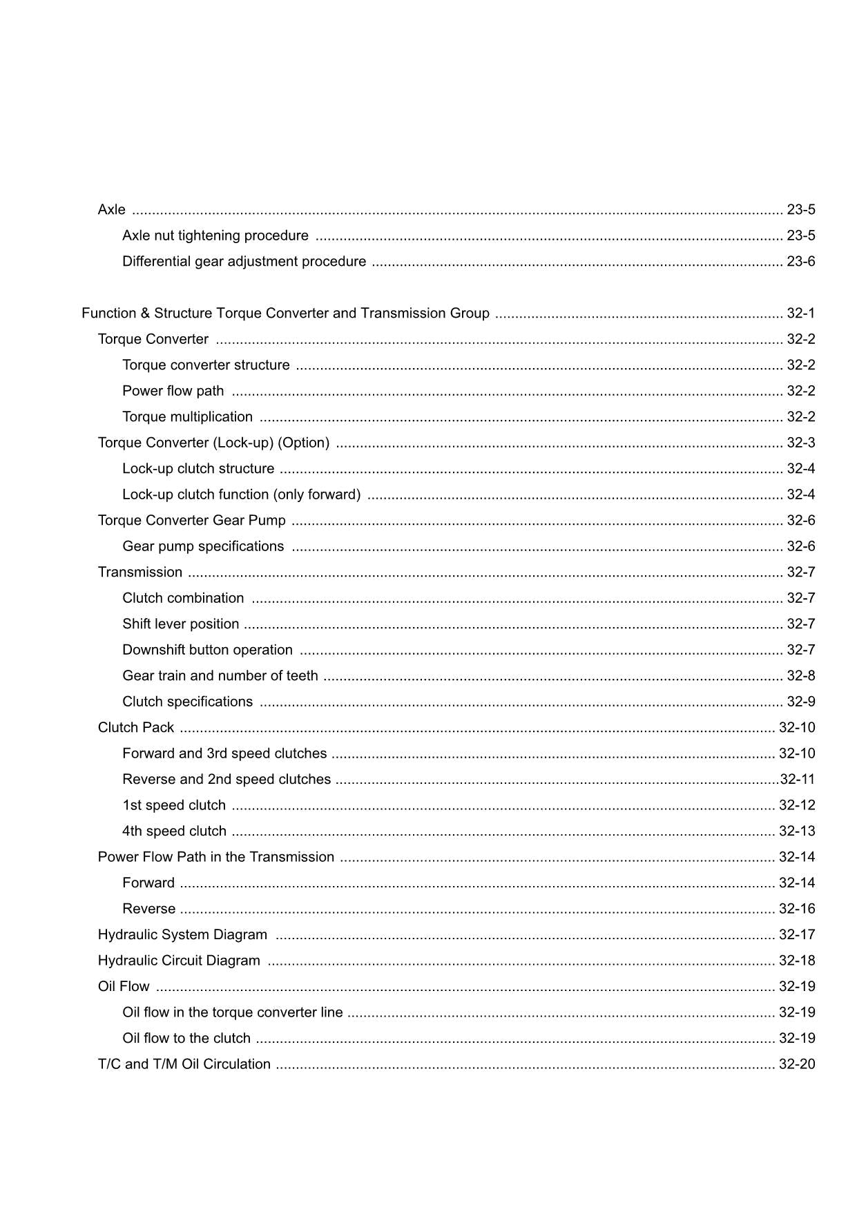 Hitachi ZW330 Wheel Loader Technical Manual Operational Principle