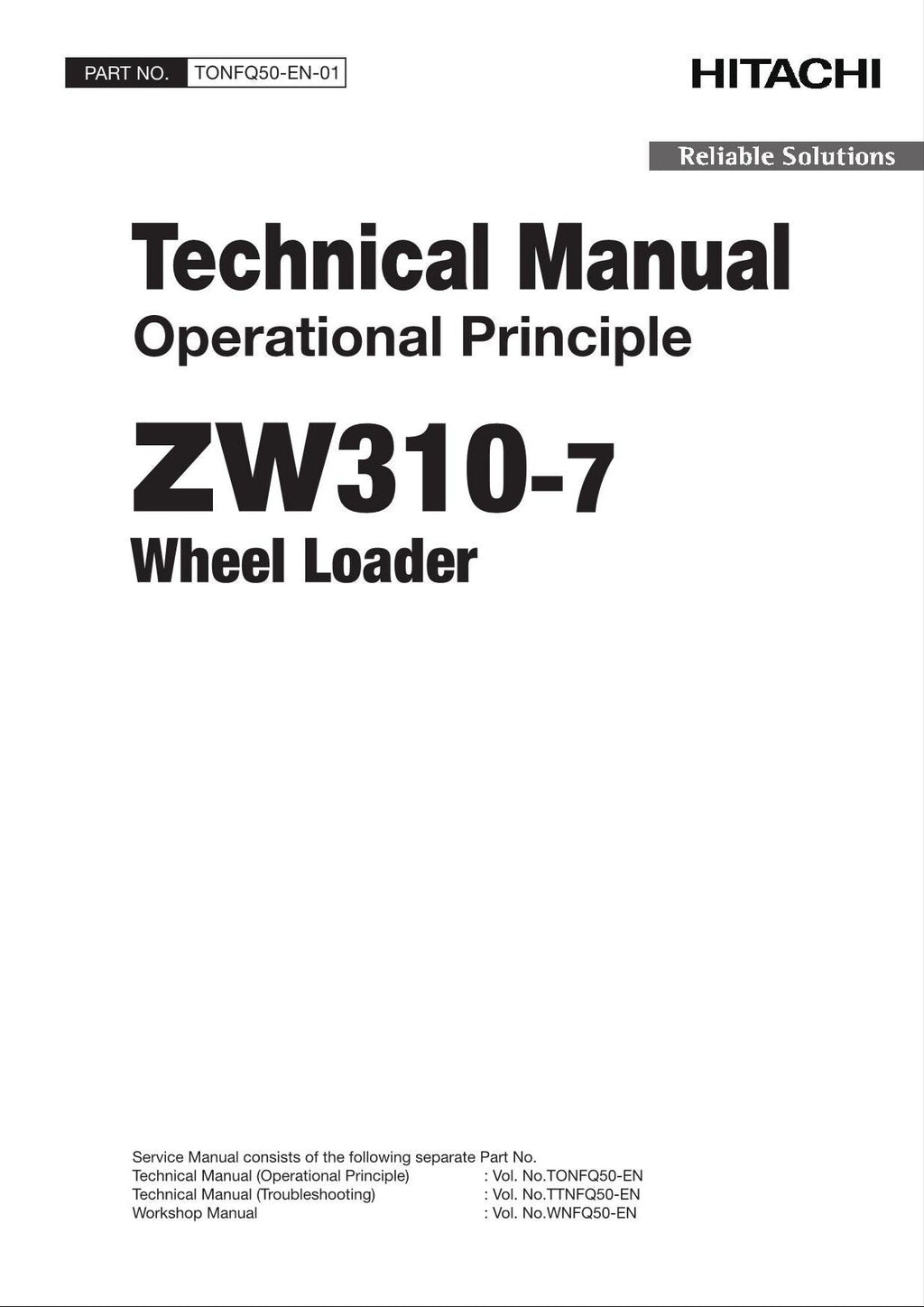 Hitachi ZW310-7 Wheel Loader Technical Manual Operational Principle