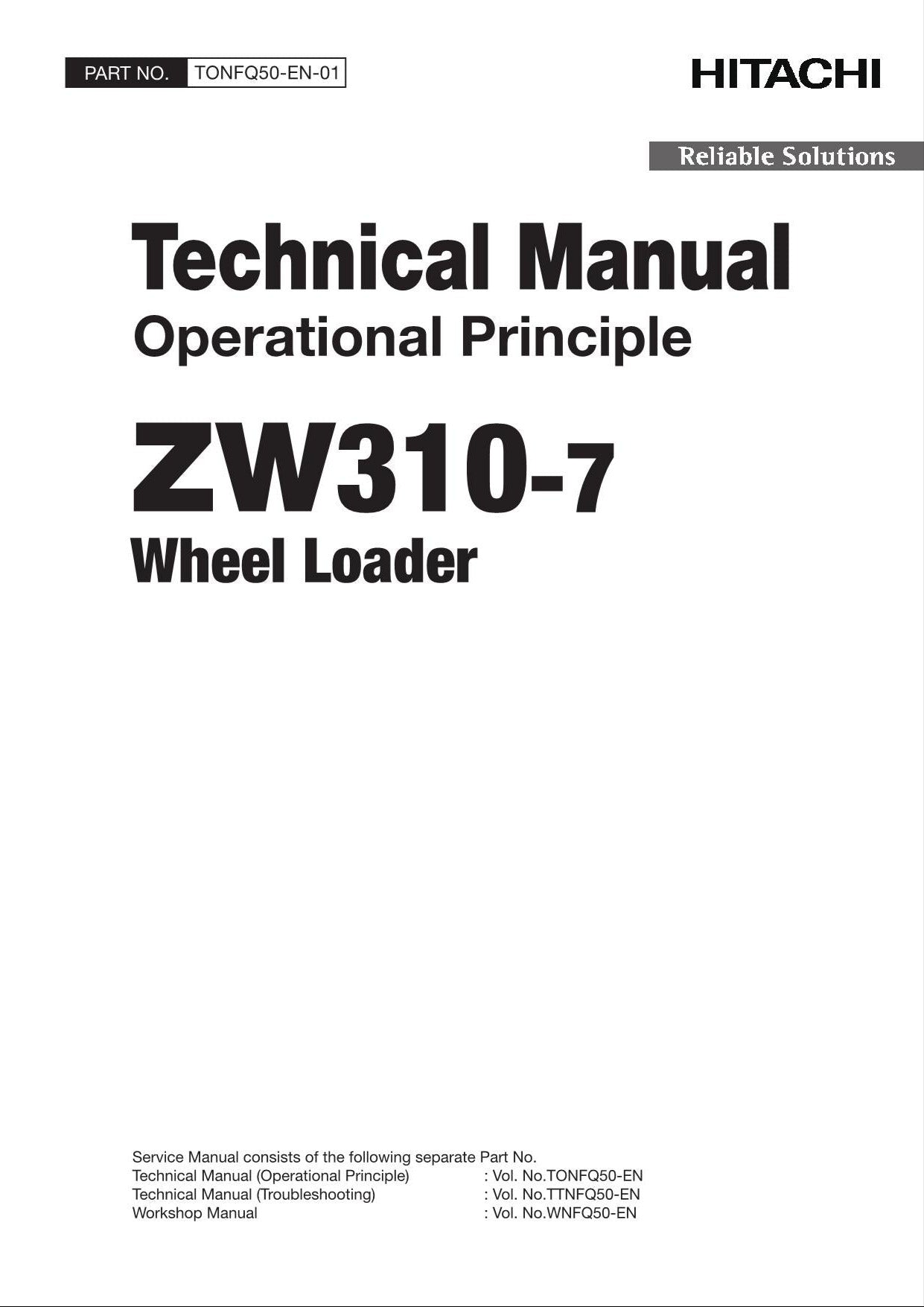 Hitachi ZW310-7 Wheel Loader Technical Manual Operational Principle