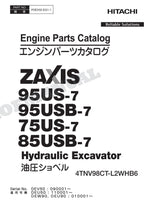 HITACHI ZX75US-7 ZX85USB-7 4TNV98CT-L2WHB6 Engine Parts Catalog Manual