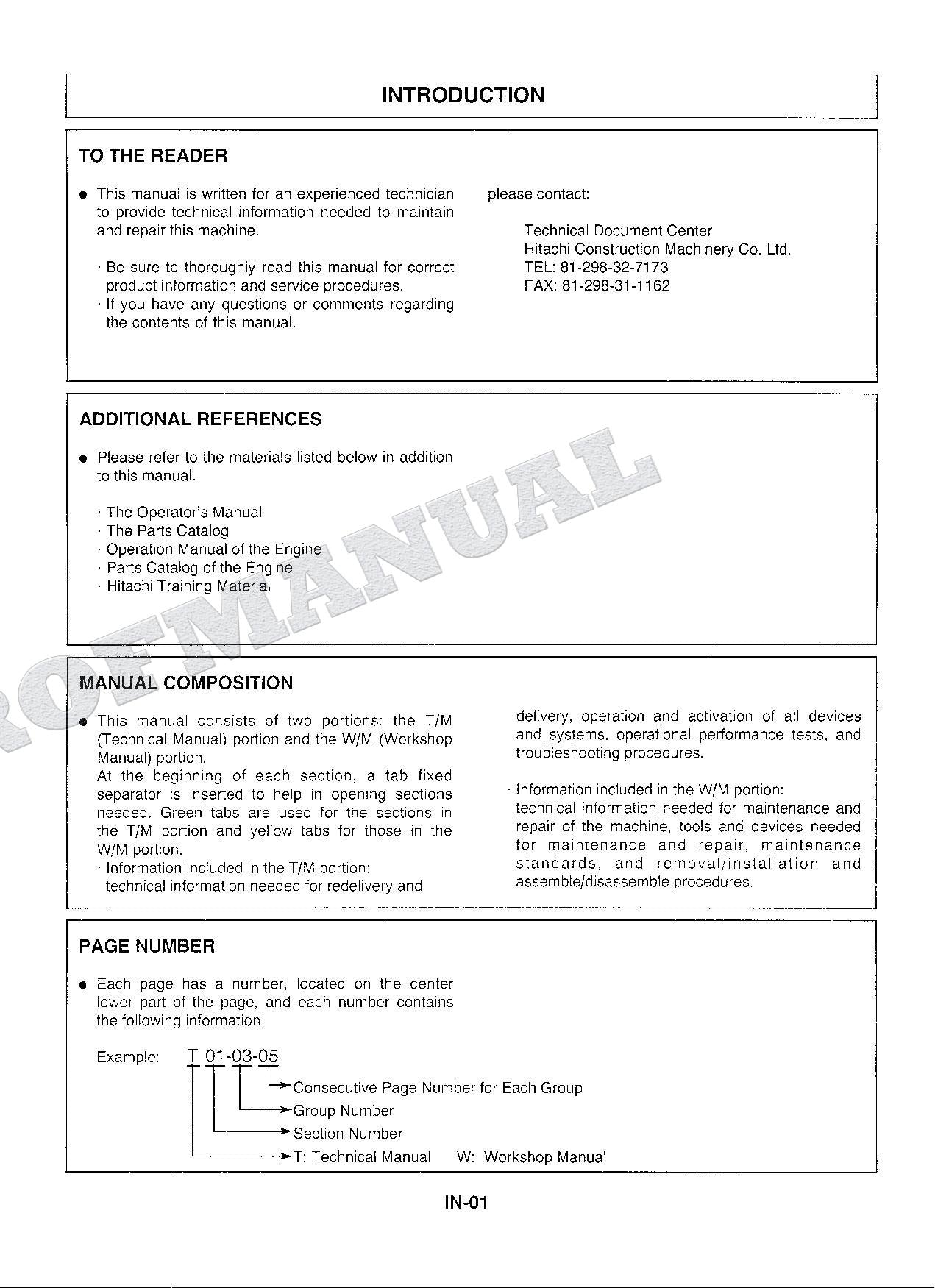 HITACHI EX300-3 Excavator Workshop manual  With information on Engine Repair