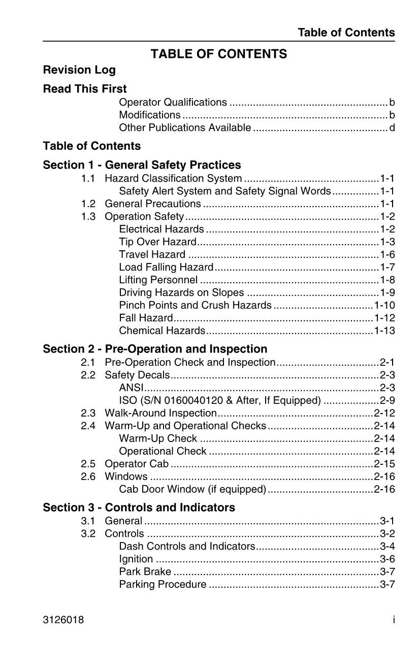 Manual del operador de mantenimiento y operación del manipulador telescópico JLG G10-55A G12-55A 3126018