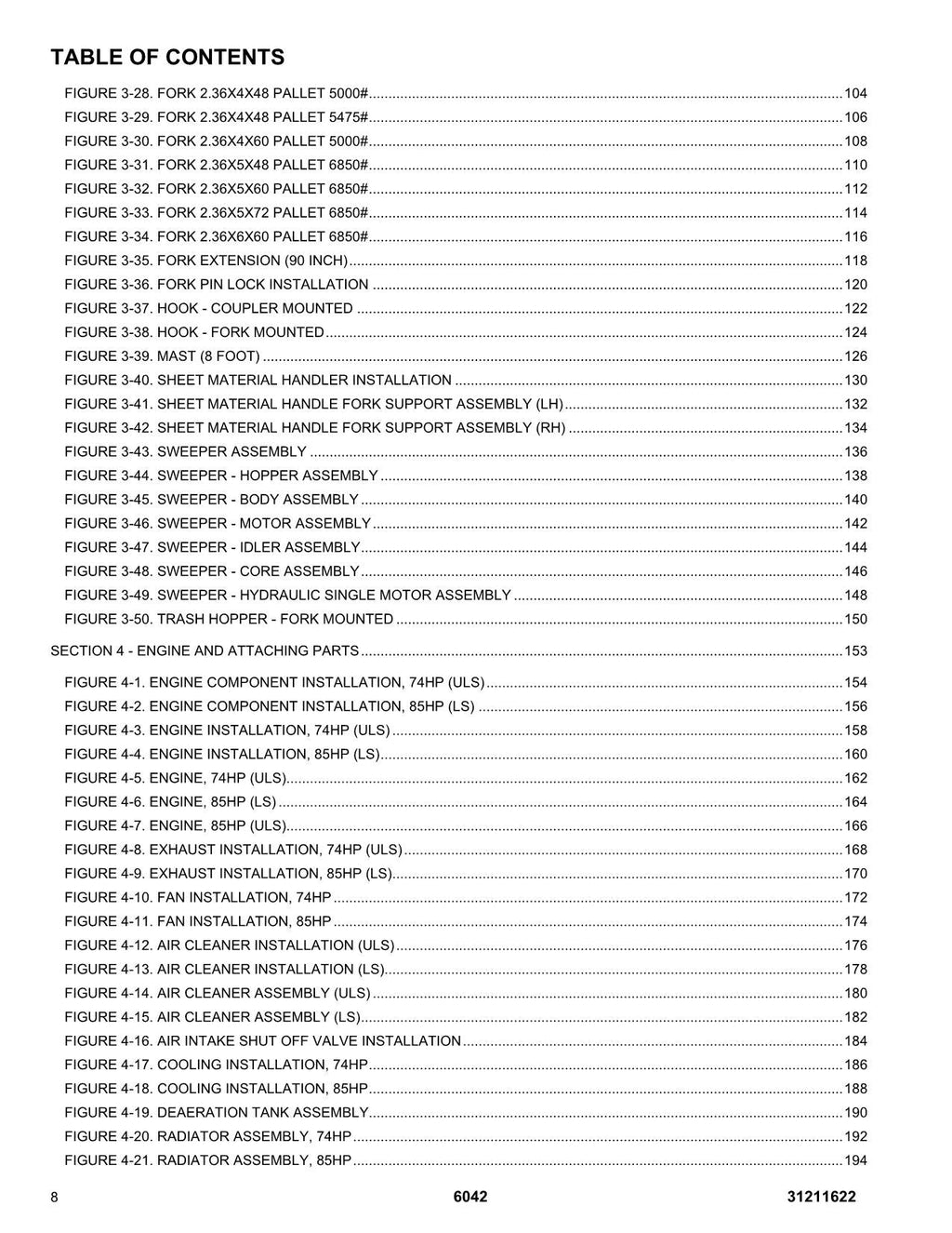 SKYTRAK 6042 Telehandler Parts Catalog Manual 31211622